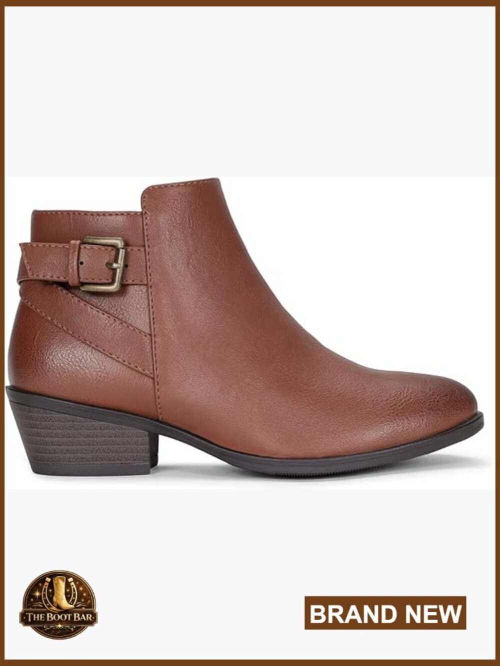 Women's Ankle Boots Low Heel Chunky Heel Cutout Perforated Booties Faux Leather